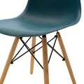 Scaun Julia, Pakoworld, 46x50x82 cm, lemn de fag/polipropilena, albastru inchis