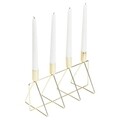 Suport pentru lumanari Geometric, 30x13.5x15 cm, metal, auriu