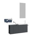 Set Dulap de Baie cu Chiuvetă și Oglindă (2 Piese), Hanah Home, Ferla 110, Antracit mat