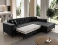 Coltar extensibil dreapta 4 locuri ELTAP, Sol-24, Solange, 292x196x84 cm, lemn/poliester, negru