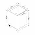 Dulap pentru bucatarie, Hanah Home, Minar, 60x87x58 cm, Alb / Dore