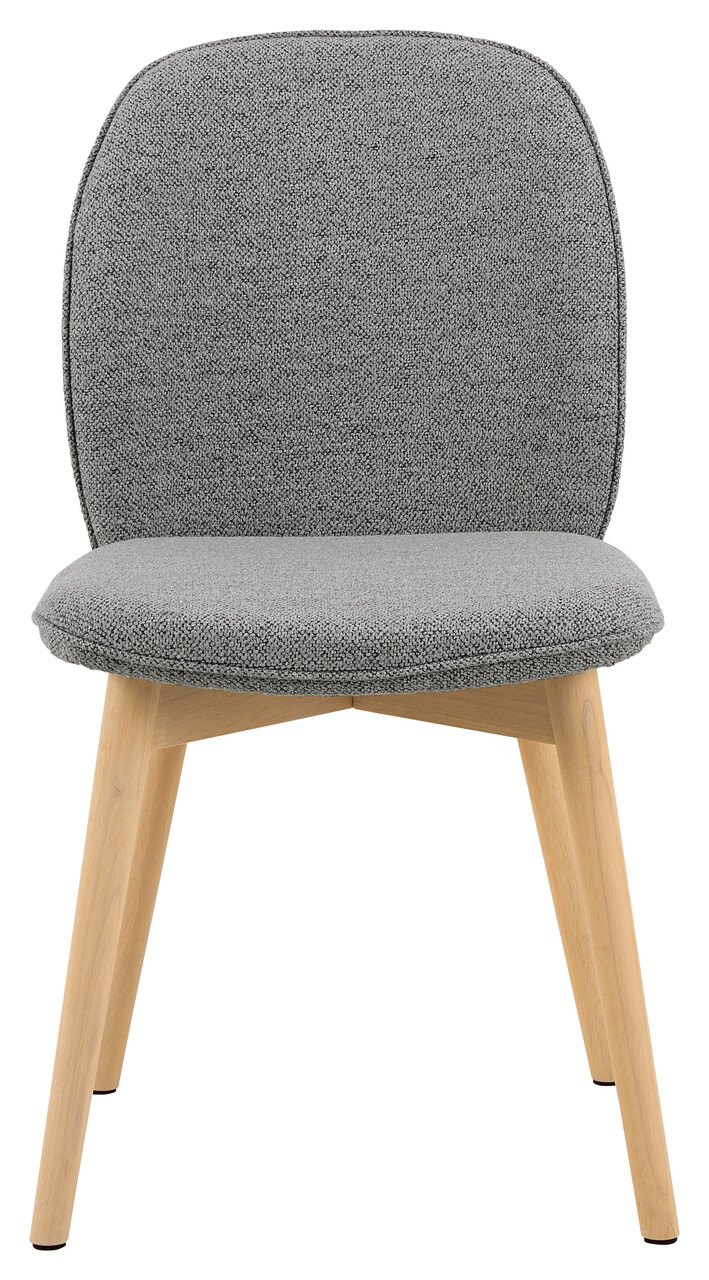 Scaun Cindy, Actona, 49x56x89 cm, tesatura Boucle/lemn de stejar, gri - view 5