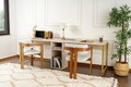 Birou, Nordure, Twin Study Desk, 240x74x60 cm, Travertin / Auriu