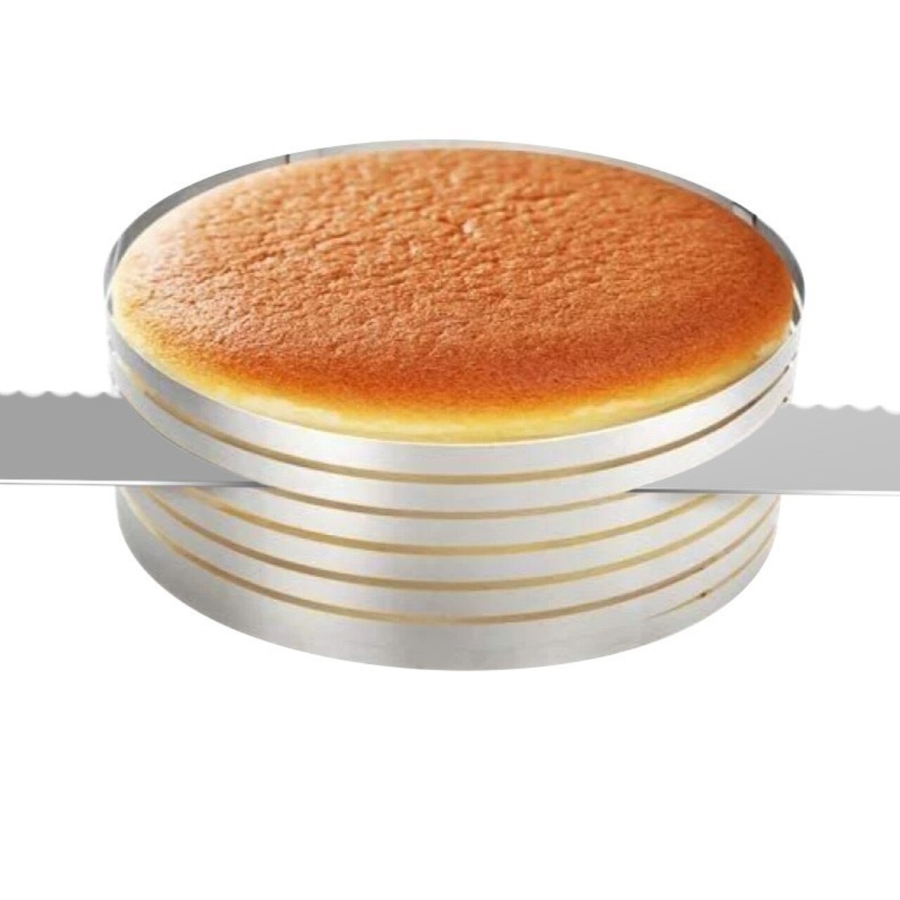 Inel feliator reglabil pentru blat tort, inox, 15/20x8,5cm - Zokura - imagine 3