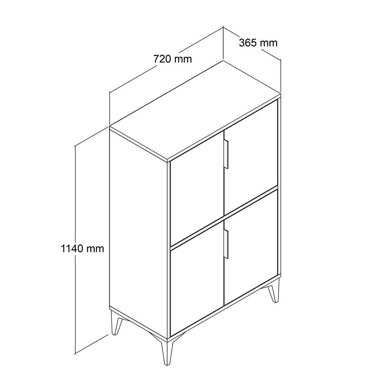 Dulap multifunctional, Hanah Home, 1405 Ada, 72x114x36.5 cm, PAL, Maro
