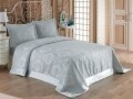 Set cuvertura de pat dubla, 3 piese, 60% bumbac si 40% poliester, Nazenin Home, Rose Mint