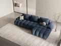 Coltar extensibil dreapta 3 locuri, Linz, Cosmopolitan Design, 275x142x84 cm, tesatura structurata, albastru inchis