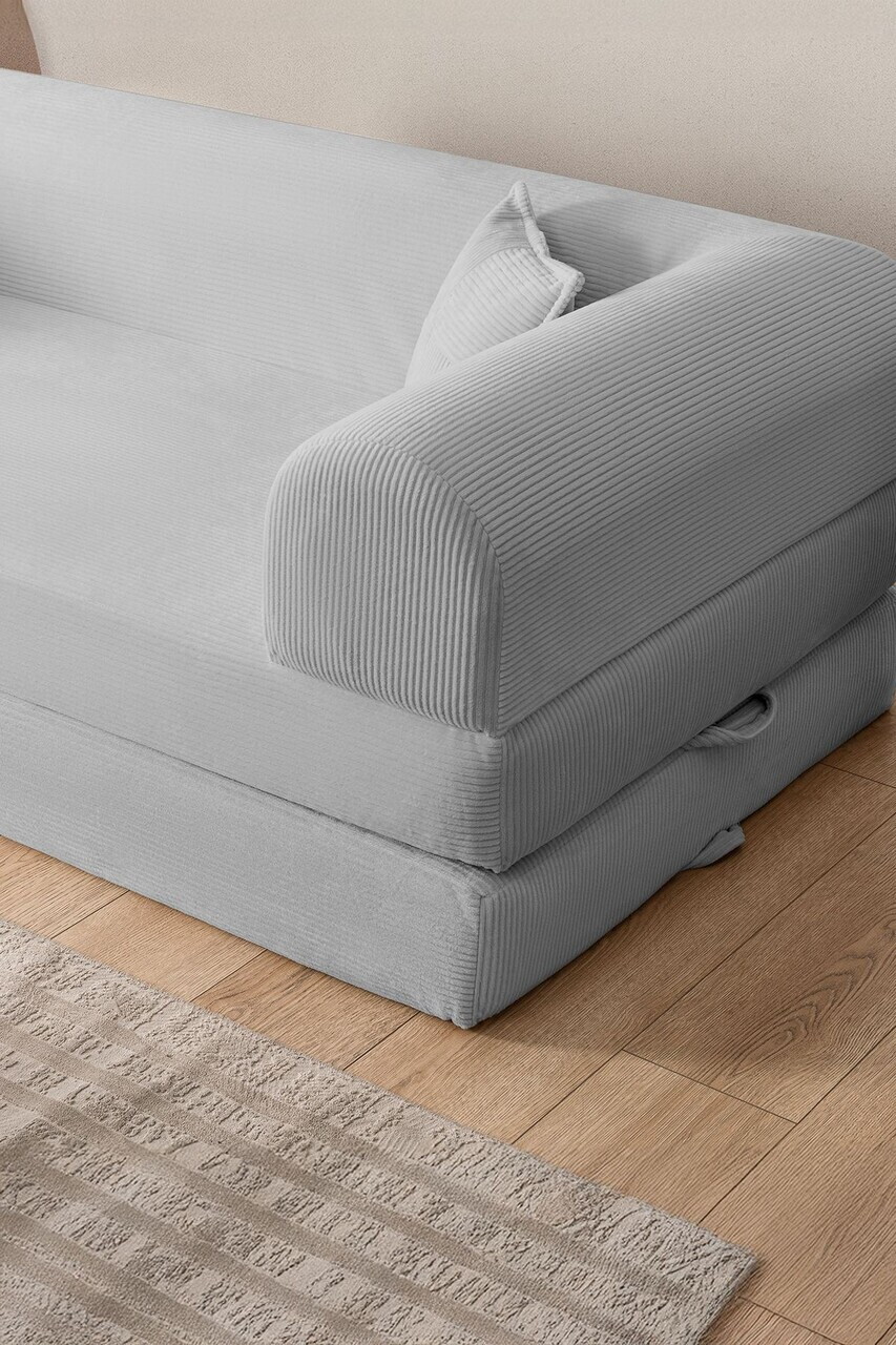 Canapea extensibila 3 locuri, Atelier del Sofa, 118FVL1305, Tesatura plus reiata, Gri deschis - view 4