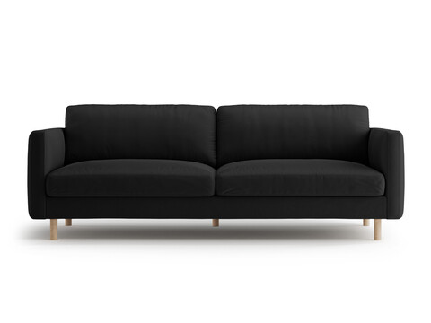 Canapea 4 locuri, Eden, Micadoni, 209x92x90 cm, catifea, negru