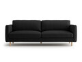 Canapea 4 locuri, Eden, Micadoni, 209x92x90 cm, catifea, negru