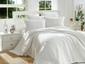Set cuvertura de pat dubla, EnLora Home, Burumcuk Ecru, 4 piese, 100% bumbac, ocru