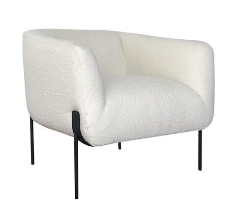 Fotoliu Claudine, Bizzotto, 78 x 74 x 73 cm, otel/poliester Boucle, alb Alb imagine model 2022