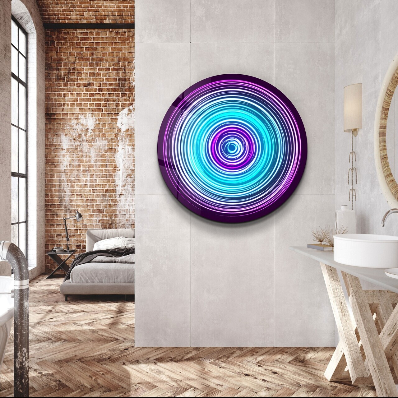 Tablou decorativ, SKR-9059, Dimensiune: 80 x 80, Multicolor — imaginea 4