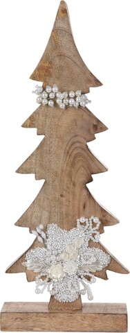 Decoratiune Xmas Tree w pearls , 17×5.8×43 cm, lemn de mango, alb/bej Excellent Houseware