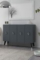 Consola, Hanah Home, 8185KM-32, 120x80x29.6 cm, PAL , Antracit / Argintiu