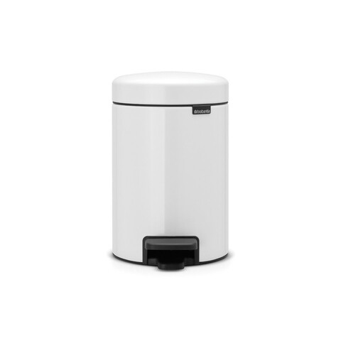 Cos de gunoi cu pedala, Brabantia, NewIcon, 3 L, 23.5x16.8x26.4 cm, otel, alb