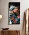 Tablou decorativ Moira -A, Mauro Ferretti, 52x102 cm, lemn de pin/canvas pictat si lacuit, multicolor