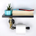 Suport pentru hartie igienica, Evila Originals, BORURAF240, 30x17x23 cm, Negru/Argintiu