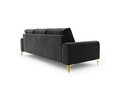 Canapea, Madara, Mazzini Sofas, 3 locuri, gold legs, 222x102x90 cm, catifea, gri inchis