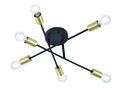 Plafoniera Cross, TRIO, 56.6x19.1 cm, 40W, 6x E27, metal, negru mat