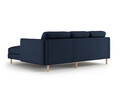 Coltar dreapta 3 locuri, Eden, Micadoni, 223x150x90 cm, catifea, albastru inchis