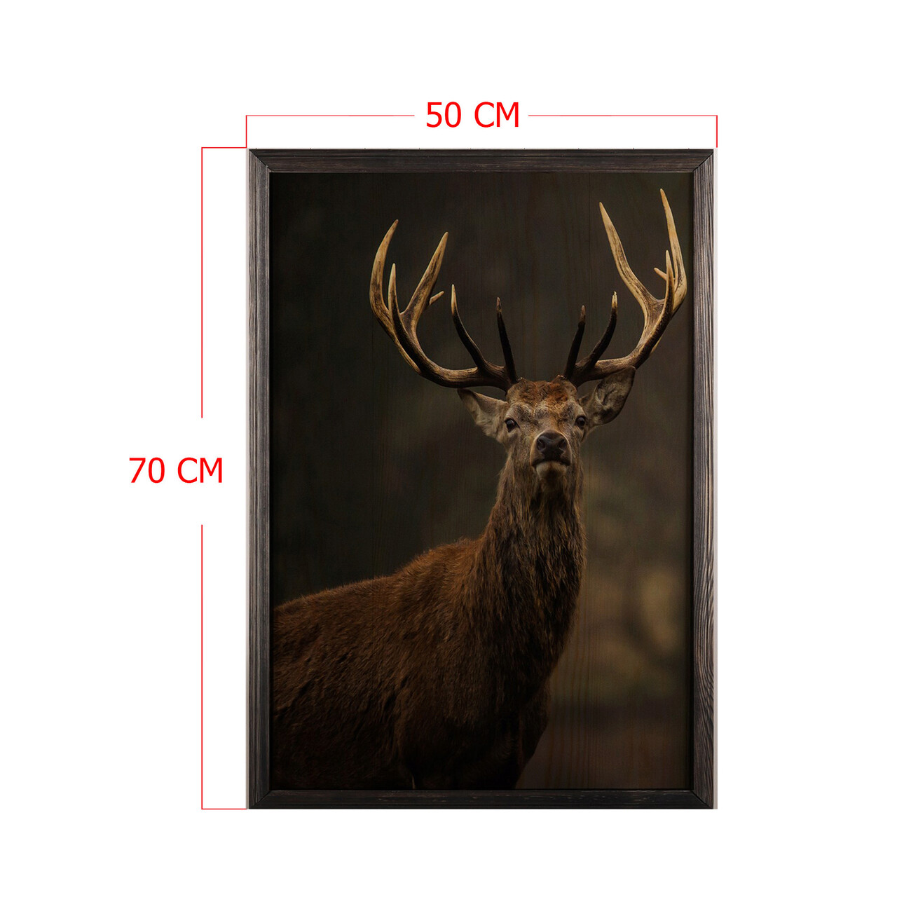 Tablou decorativ, Stag Horn XL, Lemn, Lemn, Multicolor