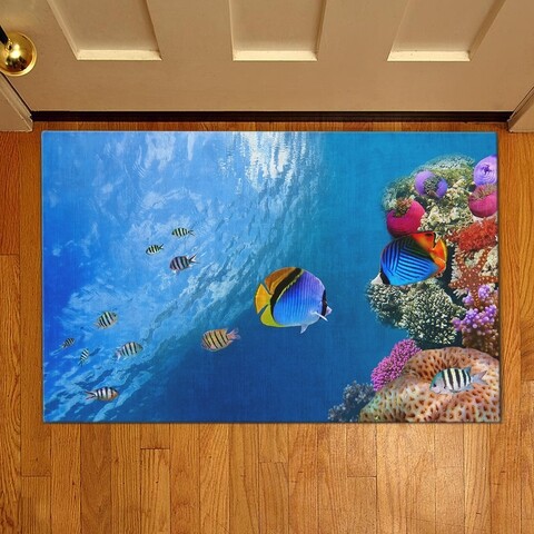 Covoras de intrare ocean, casberg, 38x58 cm, poliester, multicolor