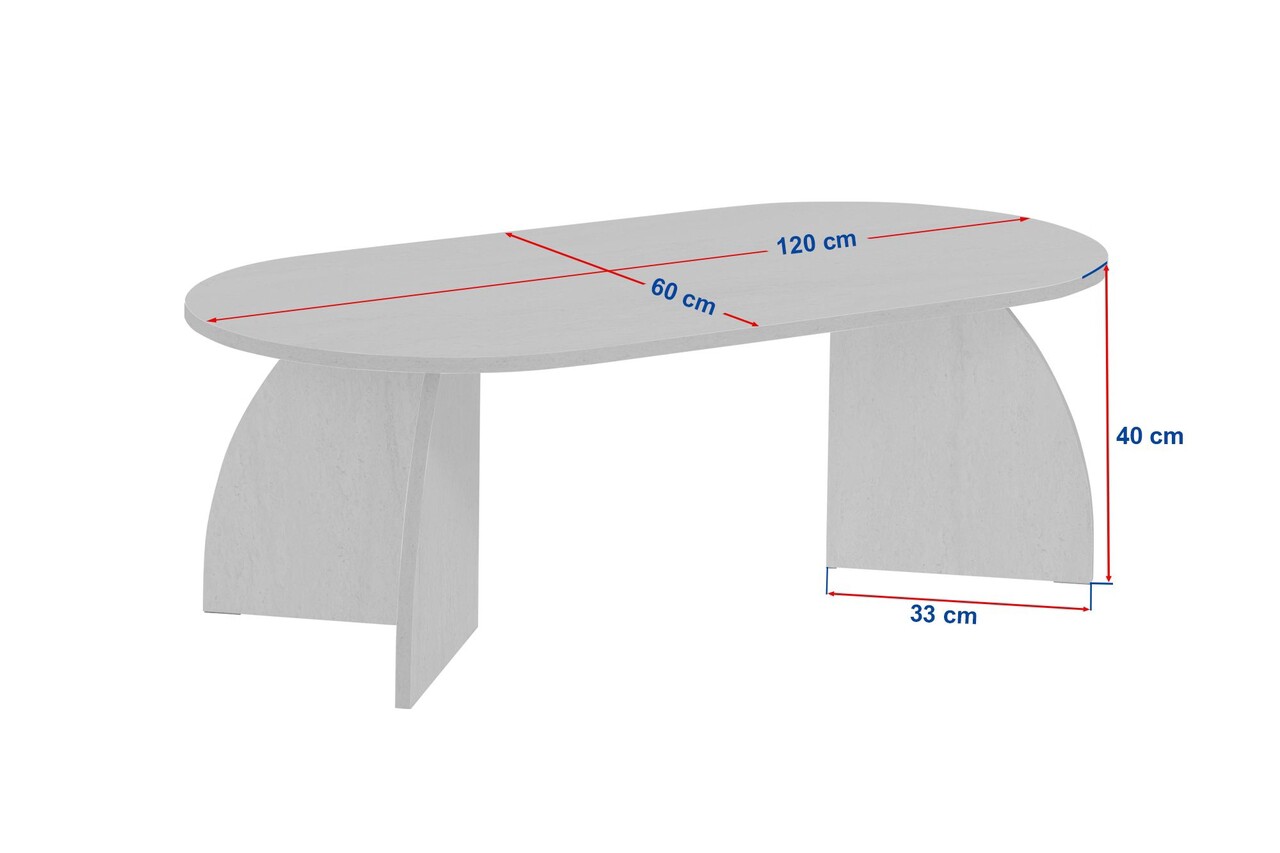 Masuta de cafea, Nordure, Melina, 120x40x60 cm, Negru - imagine 8
