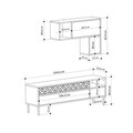 Comoda TV cu raft, Decortie, Heaton, pal melaminat, alb