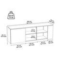 Comoda TV, Minima, Rome, 150x45x35 cm, Stejar / Alb