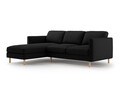 Coltar stanga 3 locuri, Eden, Micadoni, 250x150x90 cm, catifea, negru