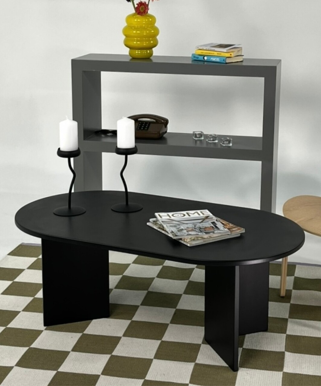 Masuta de cafea, Rotexa, Leo Large, 110x42x60 cm, Negru