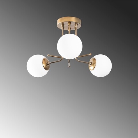 Lustra, Daisy – 146-AV3, Sheen, 48 x 48 x 34 cm, 3 x E27, 40W, auriu/alb mezoni.ro