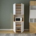 Dulap multifunctional, Lacivert, Selin, 70 x 176 x 40 cm, pal melaminat, stejar/alb