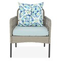 Set mobilier pentru gradina/terasa, 4 piese, Perch, otel, gri/albastru