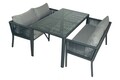 Set gradina/terasa 3 piese, My Interior, Vera, rattan/aluminiu, gri