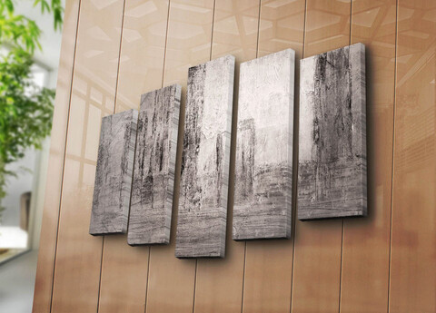 Set 5 tablouri decorative, 5PATK-219, Canvas, 19 x 70 cm, Multicolor Canvart