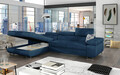 Coltar extensibil stanga 4 locuri ELTAP, Armd-62, Armando, 289x203x85 cm, lemn/poliester, albastru inchis