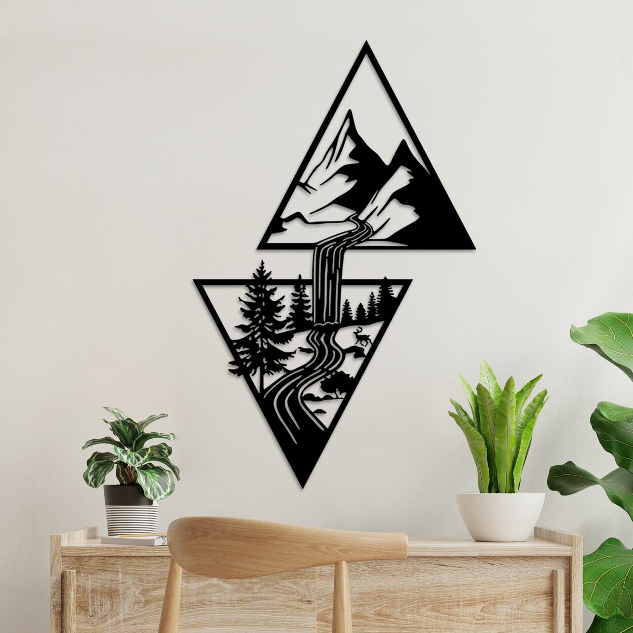 Decoratiune de perete, Cassade, Dimensiune: 80 x 50 cm, Negru - view 2