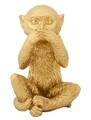 Set 3 decoratiuni, Mauro Ferretti, Monkey, 6.3 x 2 x 9.2 cm, polirasina, auriu