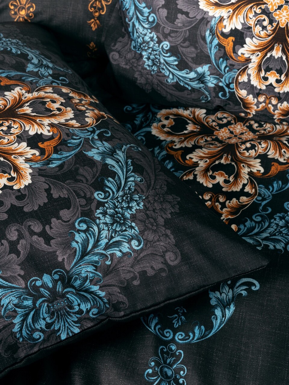 Lenjerie de pat dubla, Dorhan - Black, Cotton Box, Bumbac Satinat - 2 | YEO