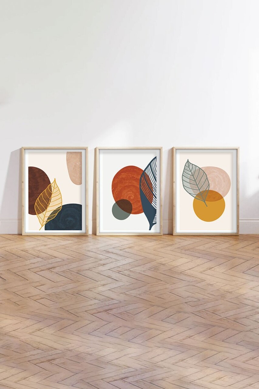 Set 3 tablouri decorative, Huhu209, Cadru: 100% LEMN MASIV (Grosime: 2,5 cm), Multicolor - view 5