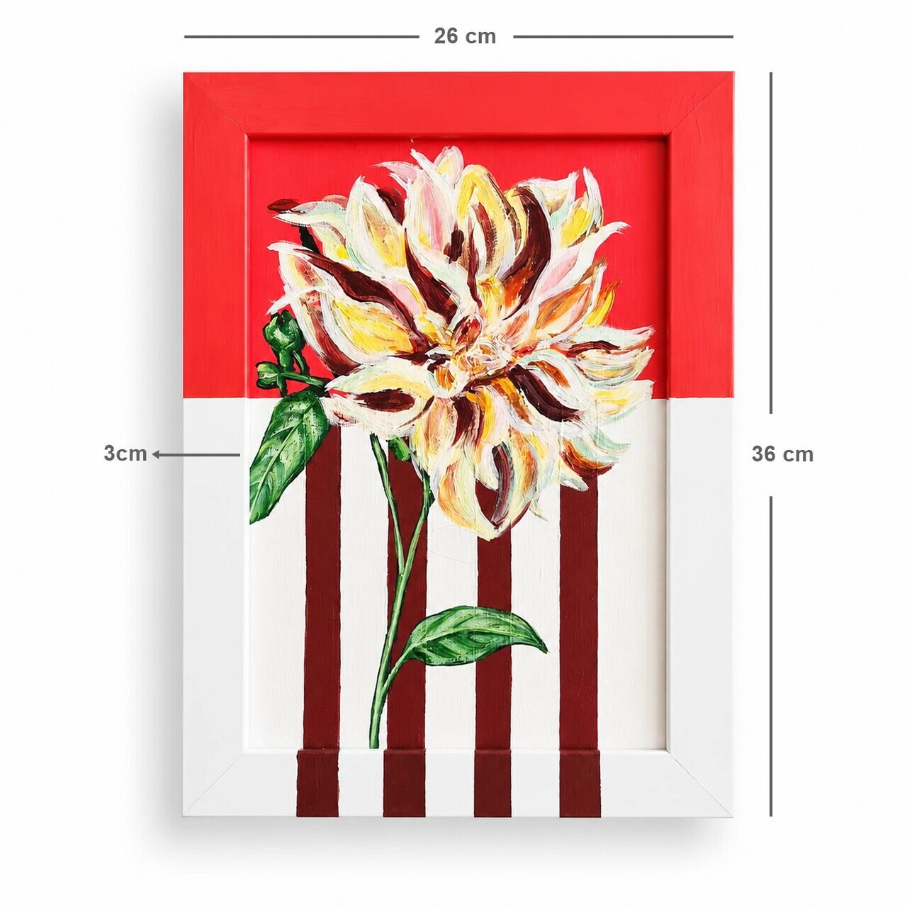 Tablou decorativ, YBC11863, Canvas, Rama din lemn (grosime 3 cm), Multicolor — imaginea 4