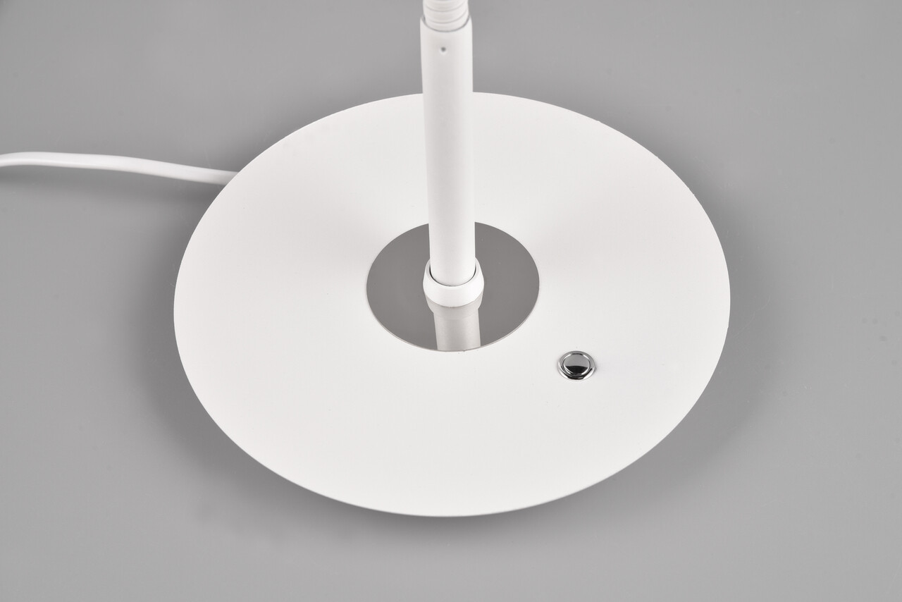 Lampa de masa Monza, TRIO, 19x46x57 cm, 12W, 1x SMD, metal, alb mat