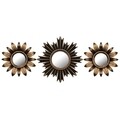 Set 3 oglinzi decorative Pineda, Versa, 25 cm / 35 cm, plastic
