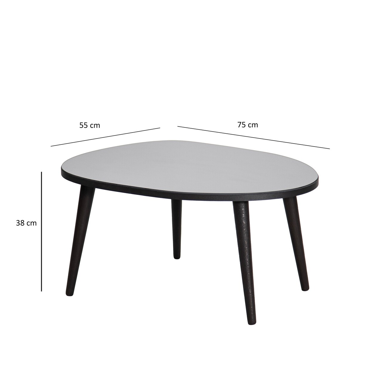 Masuta de cafea, Neostill, Gusto, 75x38x55 cm, Sticla temperata , Negru / Fume