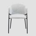 Scaun Prazer, Homla, 60.5x55x78 cm, metal/catifea din poliester, gri