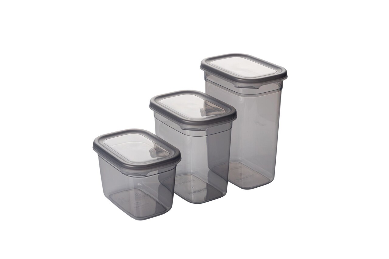 Set recipiente depozitare, Hermia, 964FRM5339, Dimensiune: 14 x 14 x 10 cm / 1150 ml (5 bucăți), Antracit - view 3