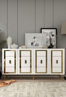 150x75x35 cm, Alb;Auriu