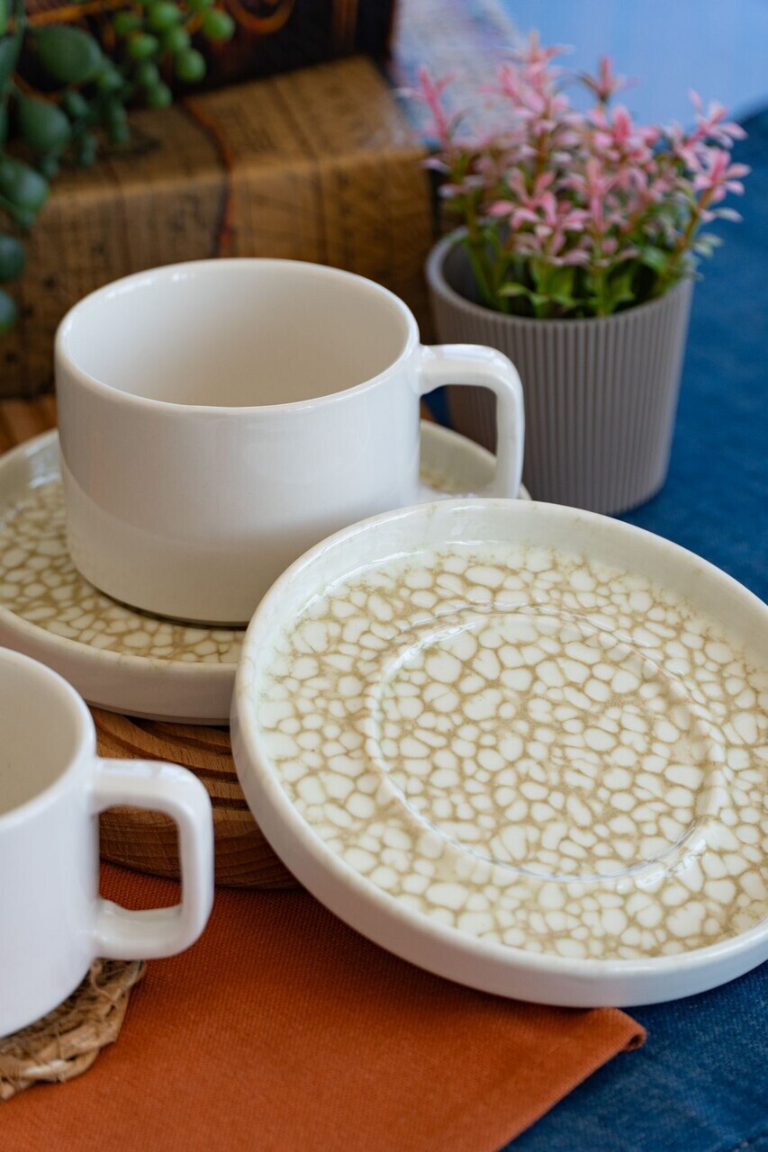Set pentru ceai, Hermia, 858CMR2111, Portelan, Farfurie: 14 cm (2 bucăți), Multicolor - view 3